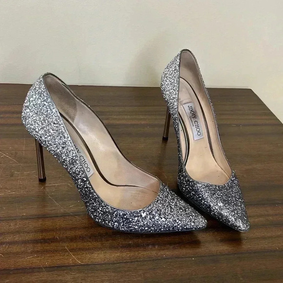 Jimmy Choo Romy Glitter Ombre Pump Size 8.5 - Picture 1 of 11